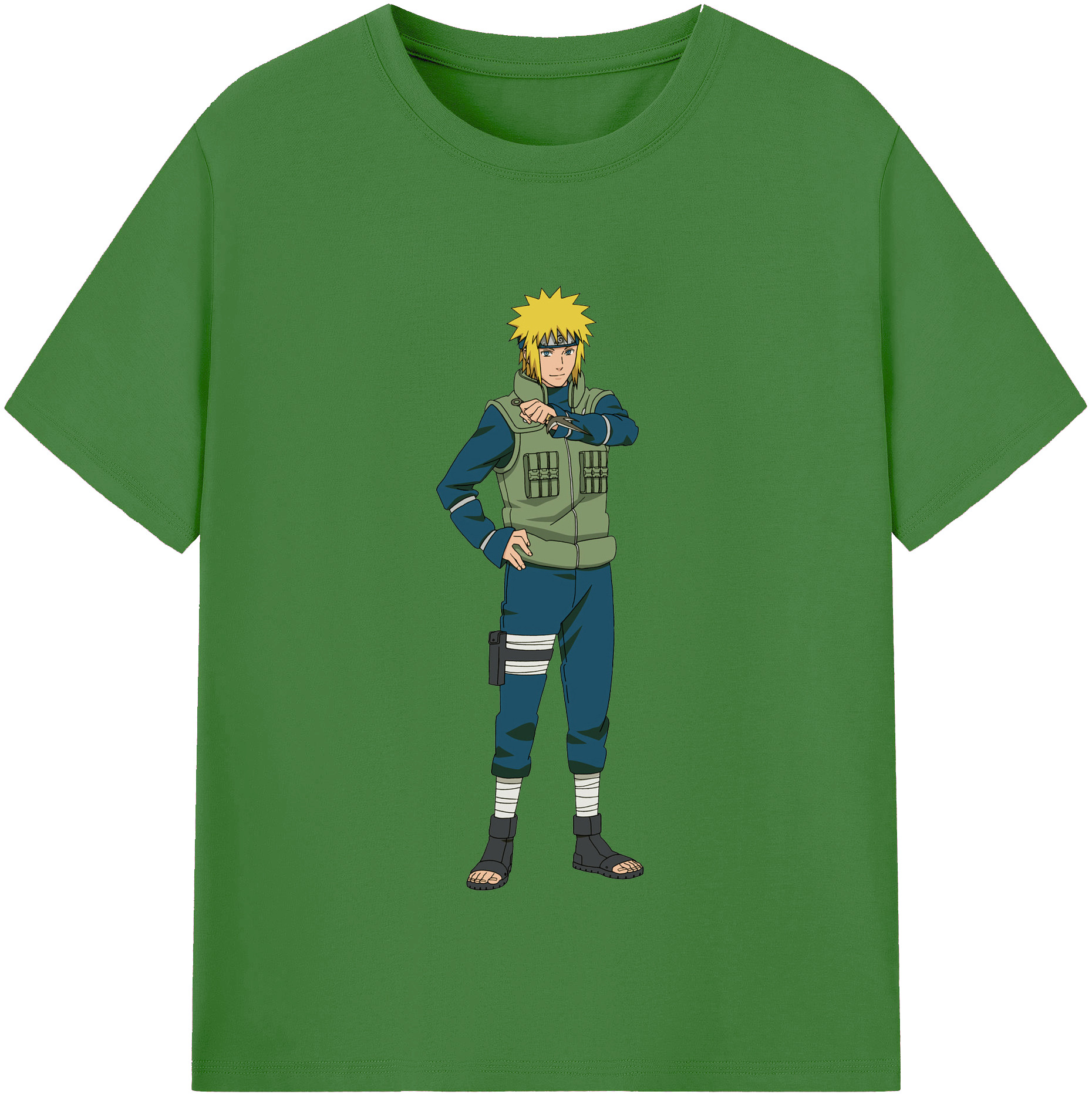 （画像用） NARUTO -ナルト- 波風 ミナト Namikaze Minato レディースカジュアルプリントTシャツ（綿100％）